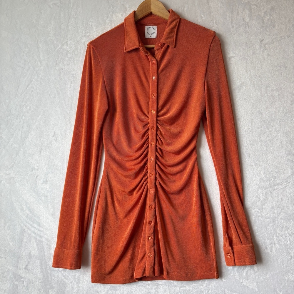 With Jean‎ orange Andy mini dress size small